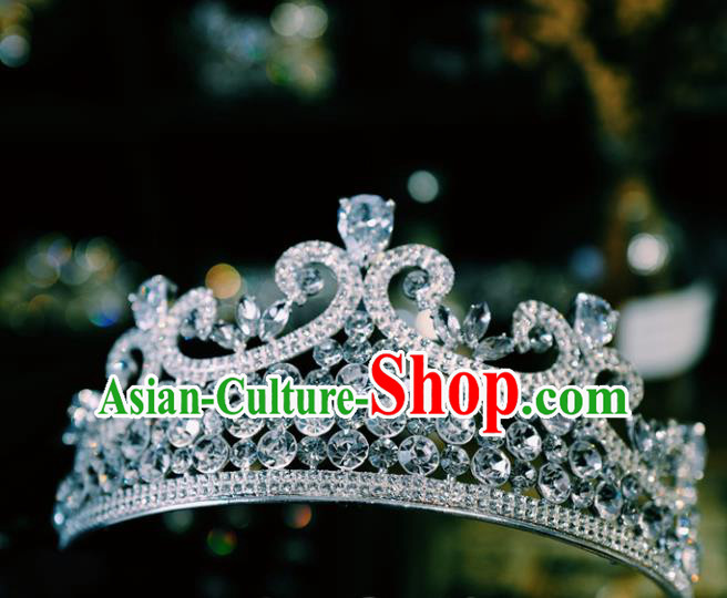 European Princess Zircon Hair Clasp Baroque Retro Royal Crown Handmade Wedding Bride Hair Accessories