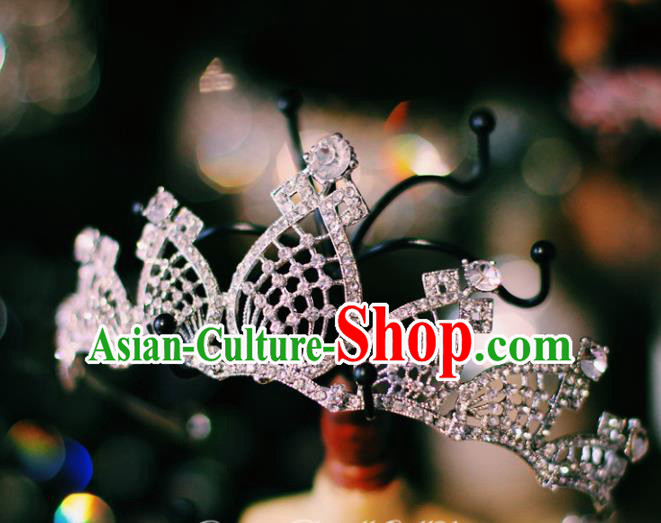 European Princess Argent Hair Clasp Handmade Wedding Bride Hair Accessories Baroque Retro Royal Crown