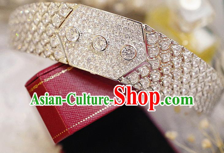 Handmade Wedding Luxury Jewelry Accessories Baroque Zircon Royal Crown European Princess Headwear