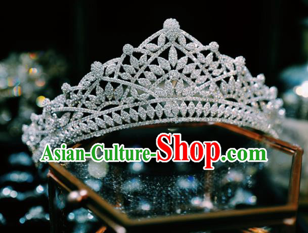 Baroque Hair Clasp Women Jewelry Accessories European Princess Headwear Handmade Wedding Luxury Zircon Royal Crown