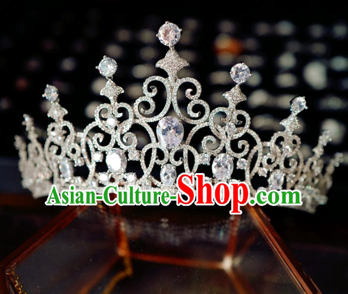 Baroque Wedding Women Jewelry Accessories European Princess Headwear Handmade Luxury Zircon Royal Crown