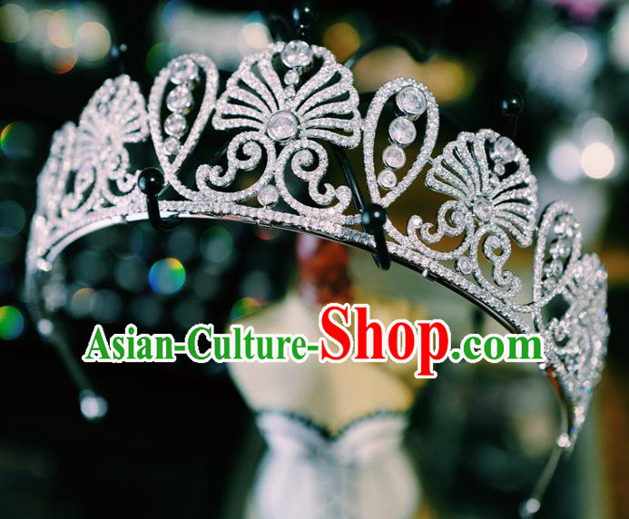 Handmade Baroque Bride Wedding Jewelry Accessories Women Royal Crown European Queen Zircon Headwear