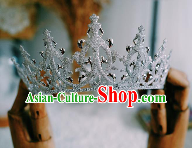 Top European Queen Zircon Royal Crown Baroque Bride Headwear Women Jewelry Accessories