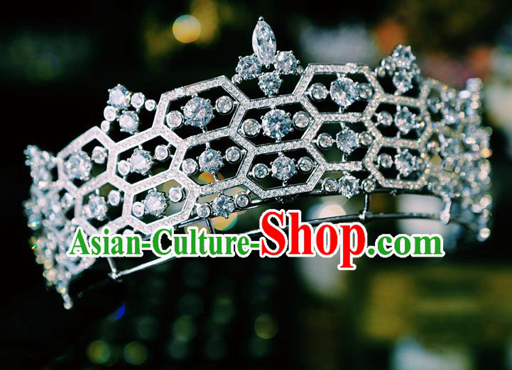 Top Baroque Queen Zircon Royal Crown Bride Headwear European Wedding Jewelry Accessories