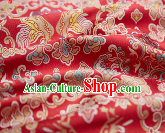 Chinese Classical Mandarin Duck Pattern Design Red Song Brocade Fabric Asian Traditional Silk Material