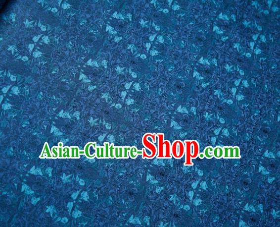 Chinese Classical Grass Pattern Design Peacock Green Su Brocade Fabric Asian Traditional Silk Material