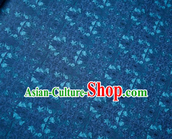 Chinese Classical Grass Pattern Design Peacock Green Su Brocade Fabric Asian Traditional Silk Material