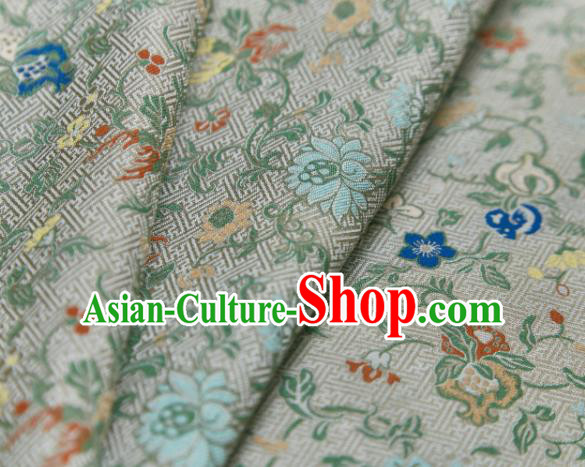 Chinese Classical Lotus Pattern Design Apricot Su Brocade Fabric Asian Traditional Silk Material