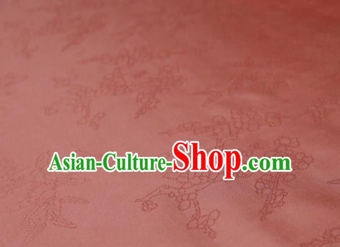 Chinese Classical Plum Pattern Design Pink Mulberry Silk Fabric Asian Traditional Cheongsam Silk Material