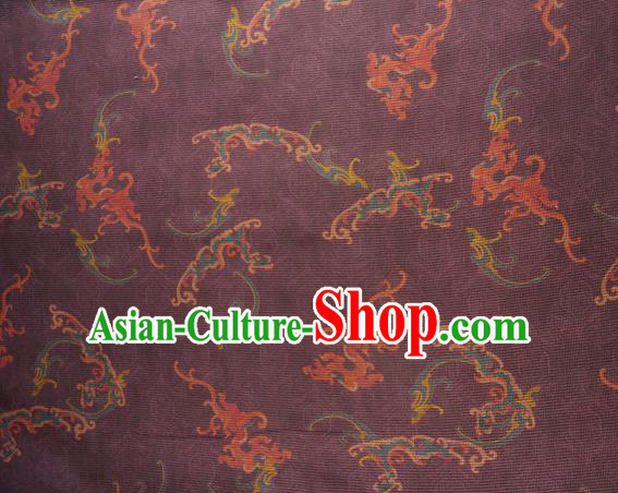 Chinese Classical Dragon Pattern Design Wine Red Gambiered Guangdong Gauze Fabric Asian Traditional Cheongsam Silk Material