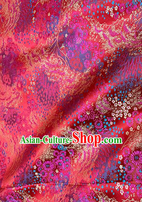 Chinese Classical Pattern Design Rosy Brocade Fabric Asian Traditional Satin Tang Suit Silk Material