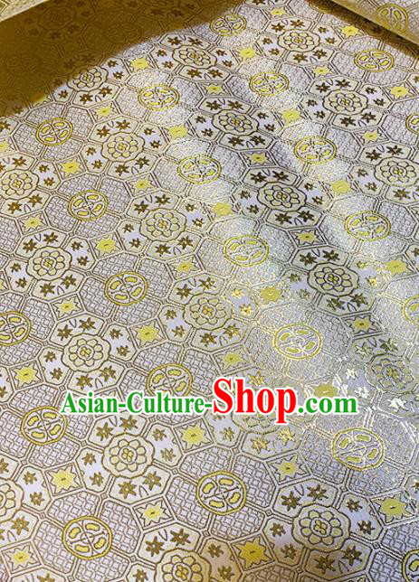 Chinese Classical Royal Pattern Design Light Golden Brocade Fabric Asian Traditional Satin Tang Suit Silk Material