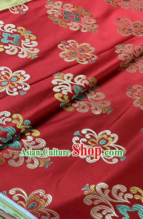 Chinese Classical Royal Pattern Design Red Brocade Fabric Asian Traditional Satin Tang Suit Silk Material