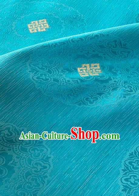 Chinese Classical Royal Pattern Design Light Blue Brocade Fabric Asian Traditional Satin Tang Suit Silk Material