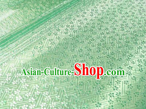 Chinese Classical Babysbreath Pattern Design Light Green Brocade Fabric Asian Traditional Satin Silk Material