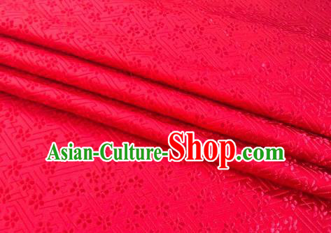 Chinese Classical Babysbreath Pattern Design Red Brocade Fabric Asian Traditional Satin Silk Material