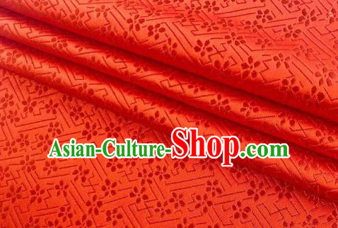 Chinese Classical Babysbreath Pattern Design Orange Brocade Fabric Asian Traditional Satin Silk Material