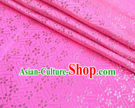 Chinese Classical Babysbreath Pattern Design Pink Brocade Fabric Asian Traditional Satin Silk Material