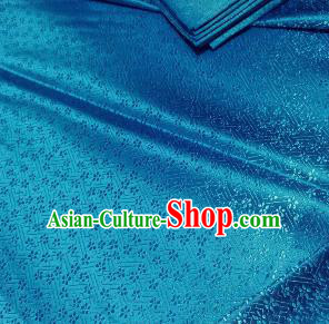 Chinese Classical Babysbreath Pattern Design Lake Blue Brocade Fabric Asian Traditional Satin Silk Material