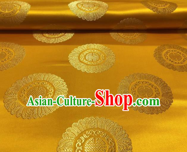 Chinese Classical Royal Pattern Design Golden Brocade Fabric Asian Traditional Satin Silk Material