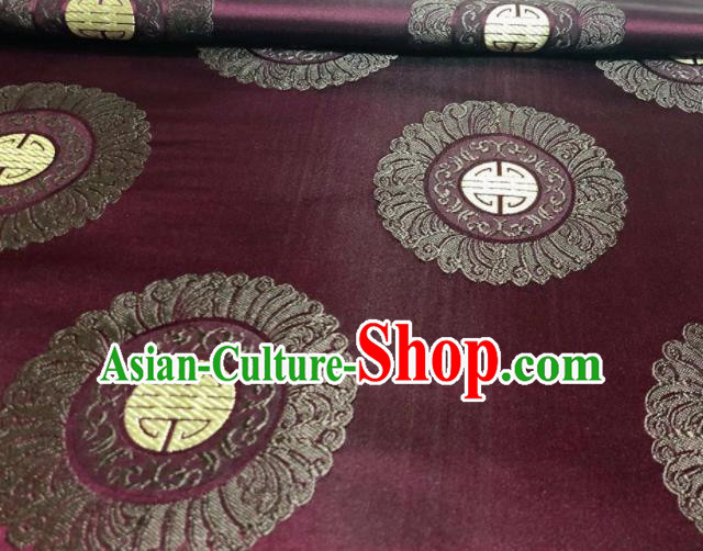 Chinese Classical Royal Pattern Design Fuchsia Brocade Fabric Asian Traditional Satin Silk Material