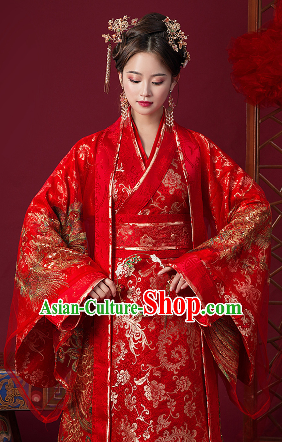 Ancient Chinese Tang Imperial Palace Princess Bride Wedding Dress