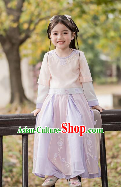 Chinese Traditional Girls Costume Ancient Princess Hanfu Dress for Kids