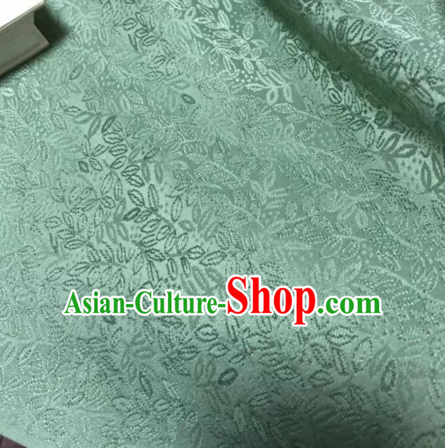 Chinese Classical Grass Pattern Design Lake Blue Silk Fabric Asian Traditional Cheongsam Brocade Material