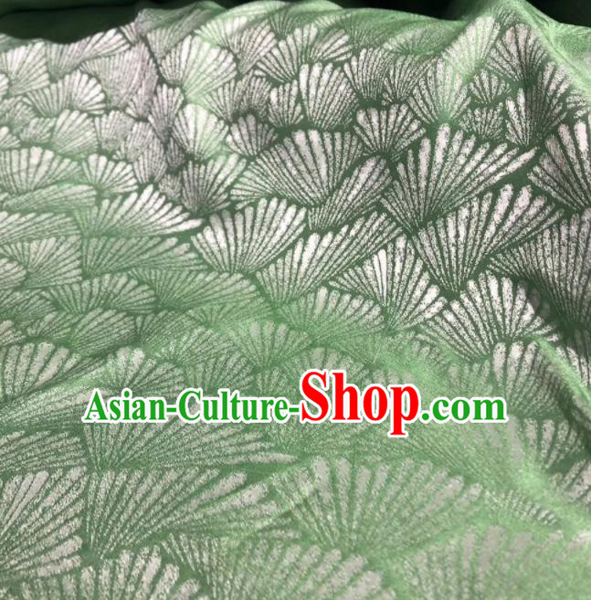 Chinese Classical Pine Pattern Design Green Silk Fabric Asian Traditional Cheongsam Brocade Material