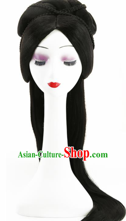 Chinese Classical Tang Dynasty Princess Wigs Hair Accessories Ancient Goddess Chignon for Women