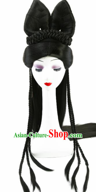 Chinese Ancient Princess Wigs Hair Accessories Drama Goddess Chignon for Women