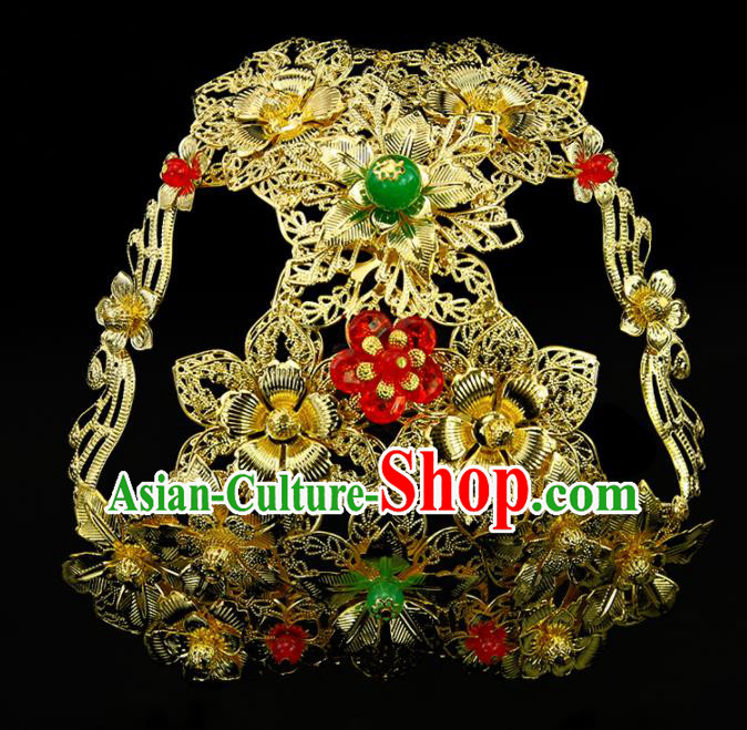 Chinese Ancient Princess Golden Hair Crown Traditional Classical Dance Hair Accessories for Women