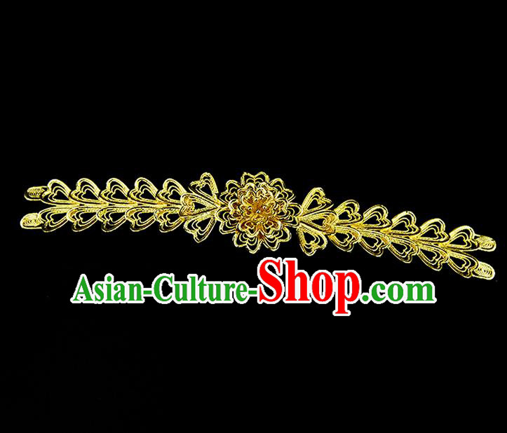 Chinese Ancient Princess Golden Hairpins Traditional Classical Dance Hair Accessories for Women