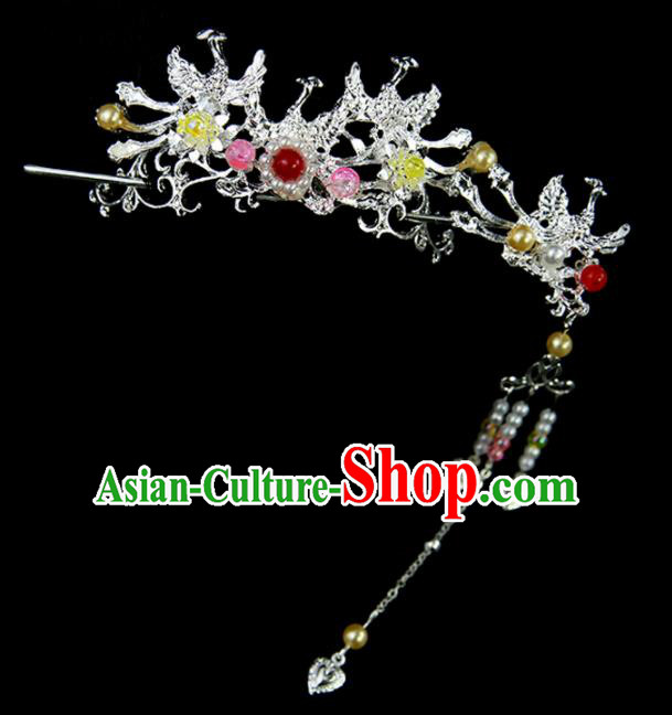 Chinese Ancient Princess Phoenix Hair Crown and Hairpins Traditional Classical Dance Hair Accessories for Women