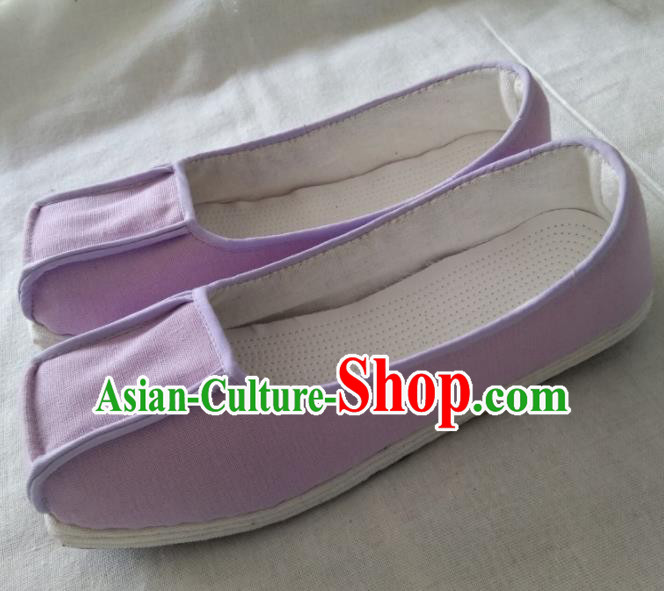 Chinese Traditional Lilac Cloth Shoes Opera Shoes Hanfu Shoes Ancient Princess Shoes for Women