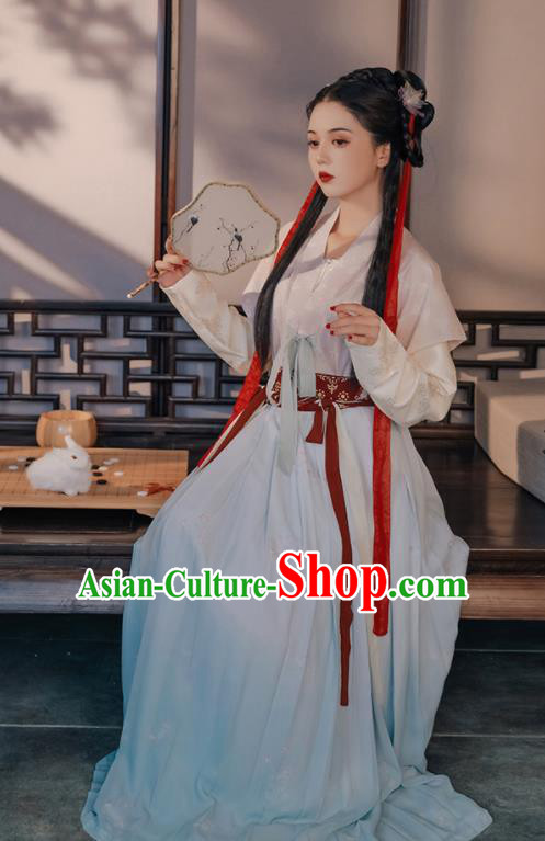 Chinese Ancient Nobility Maidservant Dress Traditional Tang Dynasty Court Lady Costumes for Women