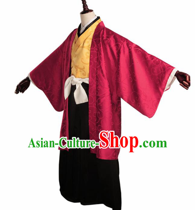 Japanese Cosplay Knight Kimono Traditional Ancient Swordsman Costume for Men