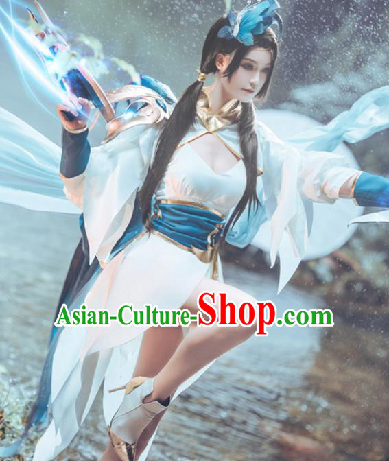 Chinese Cosplay Game Swordswoman Dress Traditional Ancient Female Knight Costume for Women