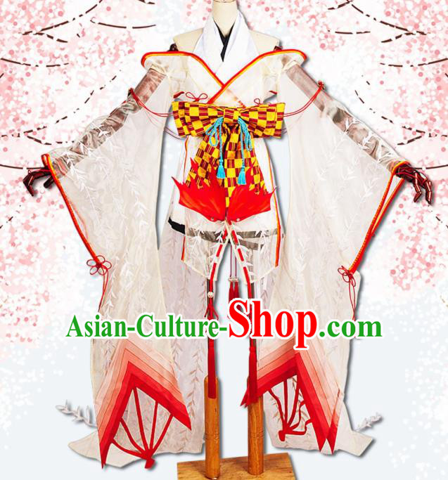 Chinese Cosplay Game Fairy Swordswoman White Dress Traditional Ancient Female Knight Costume for Women