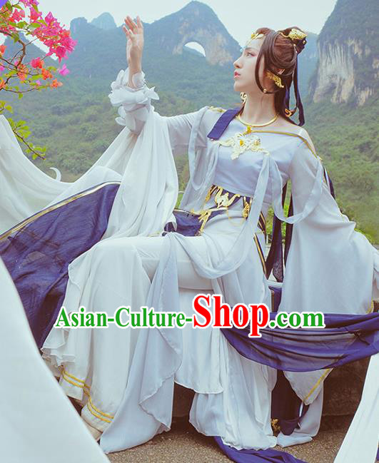 Chinese Cosplay Game Fairy Princess Dress Traditional Ancient Swordsman Costume for Women