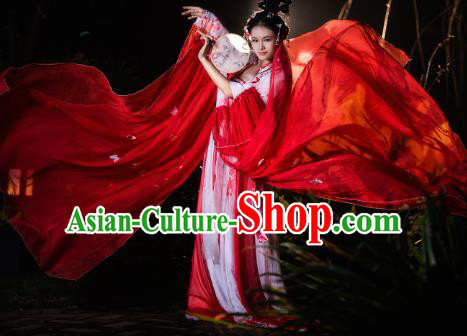 Chinese Cosplay Drama Imperial Consort Red Dress Traditional Ancient Female Swordsman Costume for Women