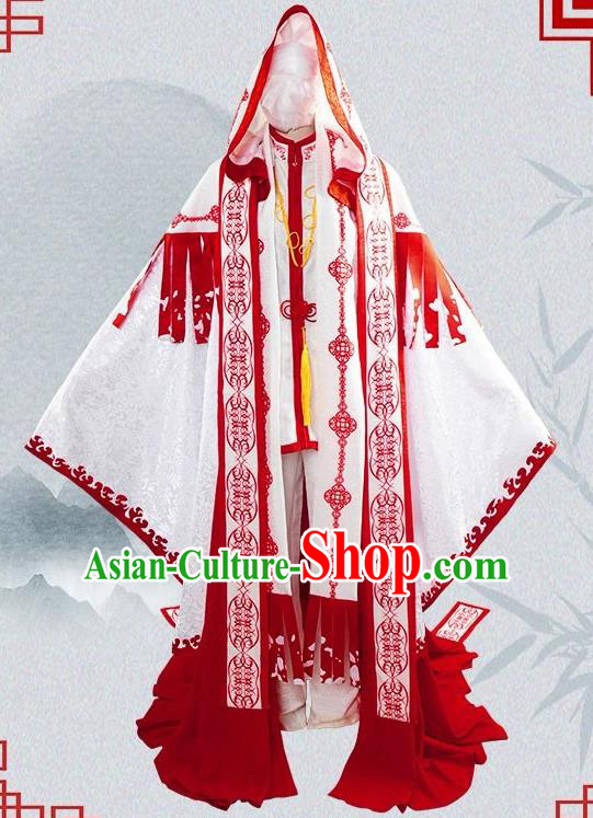 Chinese Cosplay Game Fairy Priest Dress Traditional Ancient Female Swordsman Costume for Women