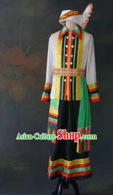 Chinese Ethnic Stage Show Costumes Traditional Dai Nationality Folk Dance Clothing for Men