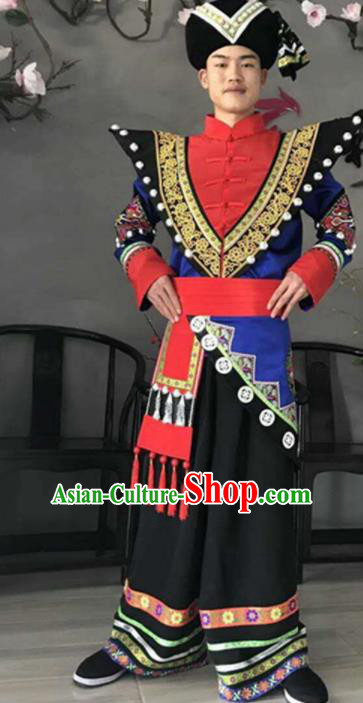 Chinese Dai National Minority Costumes Traditional Ethnic Stage Show Clothing for Men