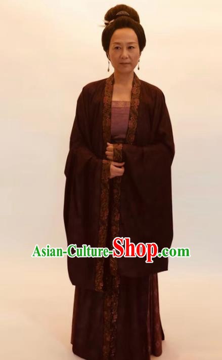 Chinese Traditional Song Dynasty Dowager Countess Costume Ancient Female Civilian Hanfu Dress for Women