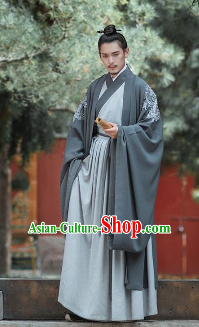 Chinese Ancient Ministry Councillor Embroidered Clothing Traditional Ming Dynasty Scholar Costumes for Men