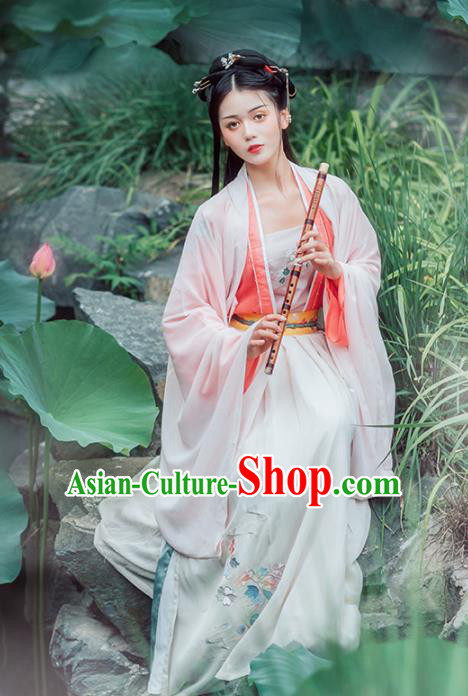 Chinese Ancient Female Civilian Embroidered Hanfu Dress Traditional Song Dynasty Nobility Lady Costumes for Women