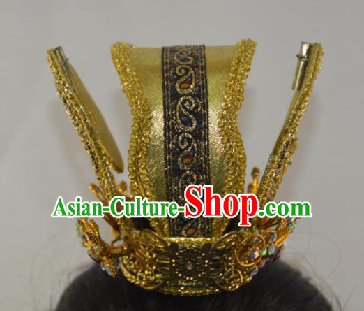 Chinese Traditional Peking Opera Scholar Hair Crown Handmade Ancient Royal Prince Headwear for Men