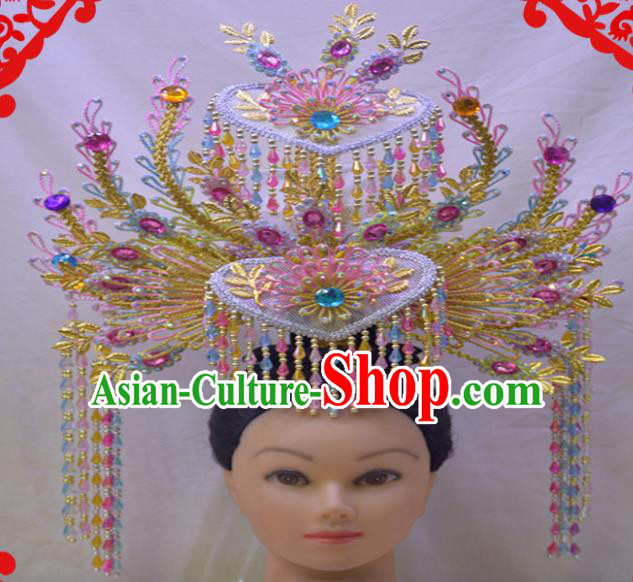 Chinese Traditional Peking Opera Phoenix Hairpins Handmade Beijing Opera Diva Hair Accessories for Women