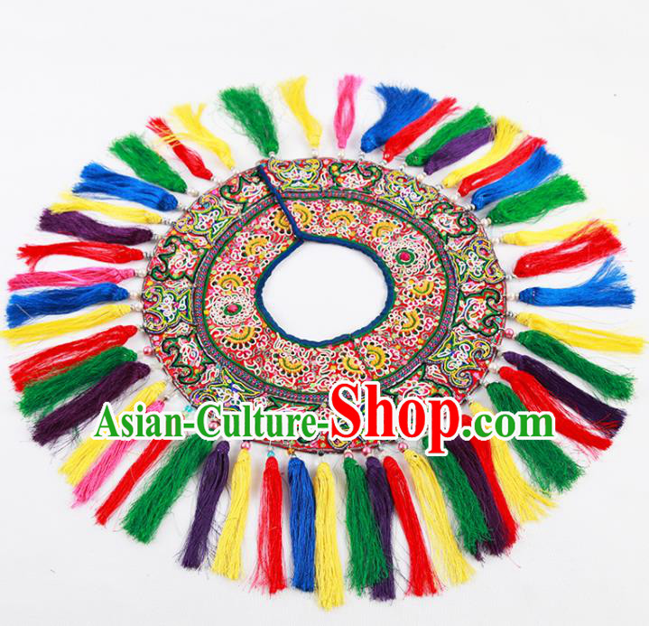 Chinese Traditional Dong Nationality Embroidered Shoulder Accessories Ethnic Embroidery Collar Craft